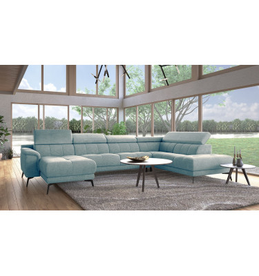 Ecksofa FIERO in Mintgrün (Arano 14) – Frische Optik mit Mintgrün.