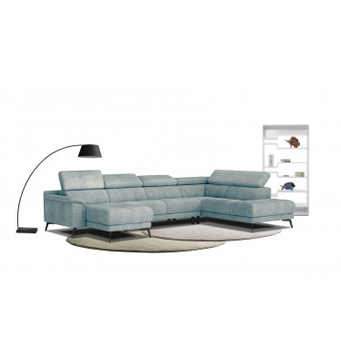 Ecksofa FIERO in Mintgrün (Arano 14) – Frische Optik mit Mintgrün.