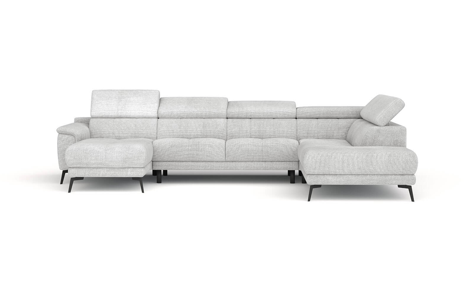 FIERO Ecksofa in Hellgrau (Arano 15) – Dezente Eleganz in Hellgrau.