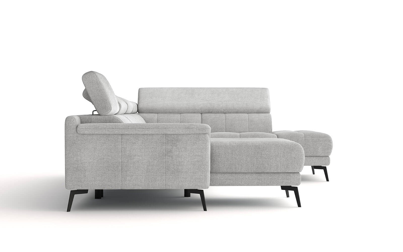 FIERO Ecksofa in Hellgrau (Arano 15) – Dezente Eleganz in Hellgrau.