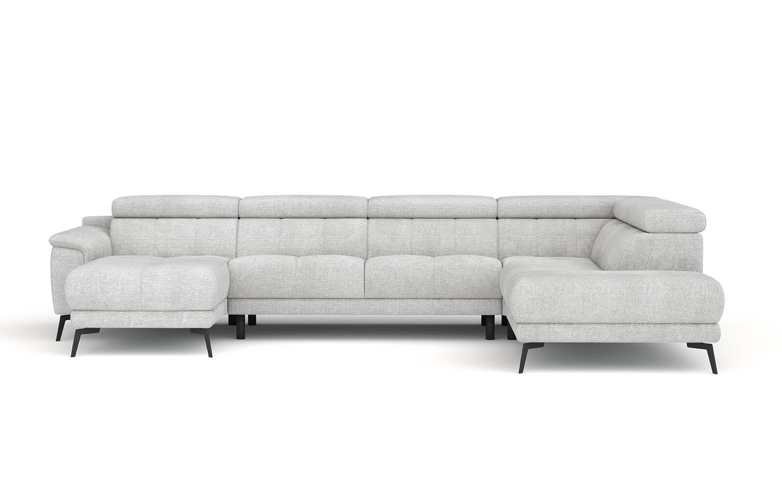 FIERO Ecksofa in Hellgrau (Arano 15) – Dezente Eleganz in Hellgrau.