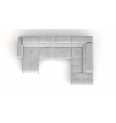 FIERO Ecksofa in Hellgrau (Arano 15) – Dezente Eleganz in Hellgrau.