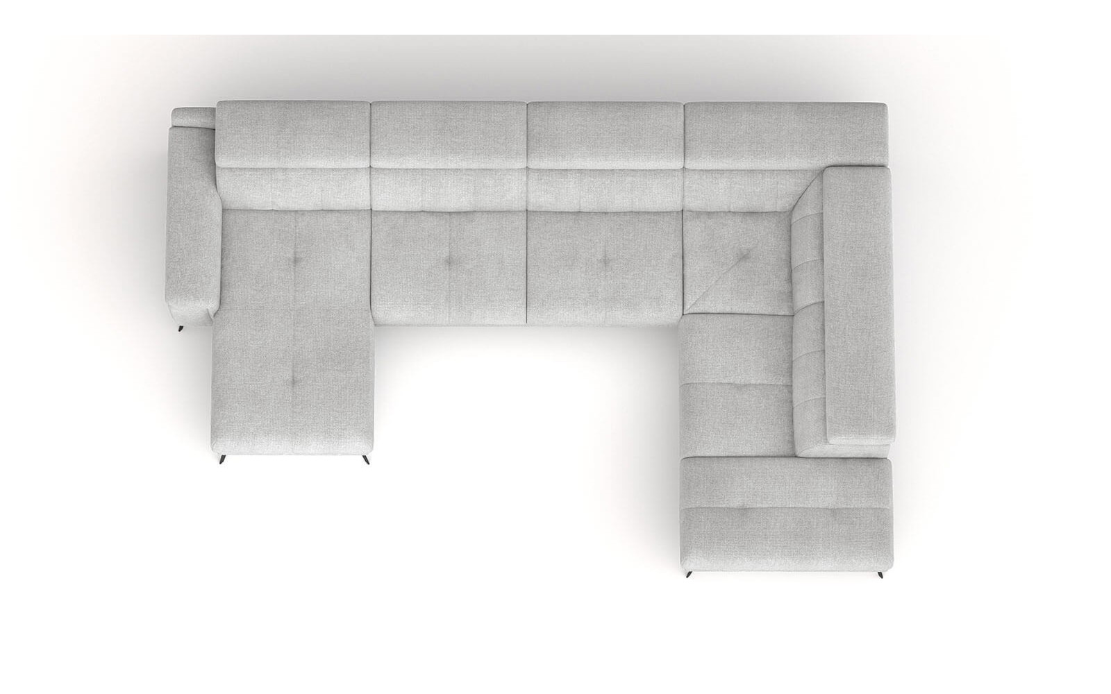 FIERO Ecksofa in Hellgrau (Arano 15) – Dezente Eleganz in Hellgrau.