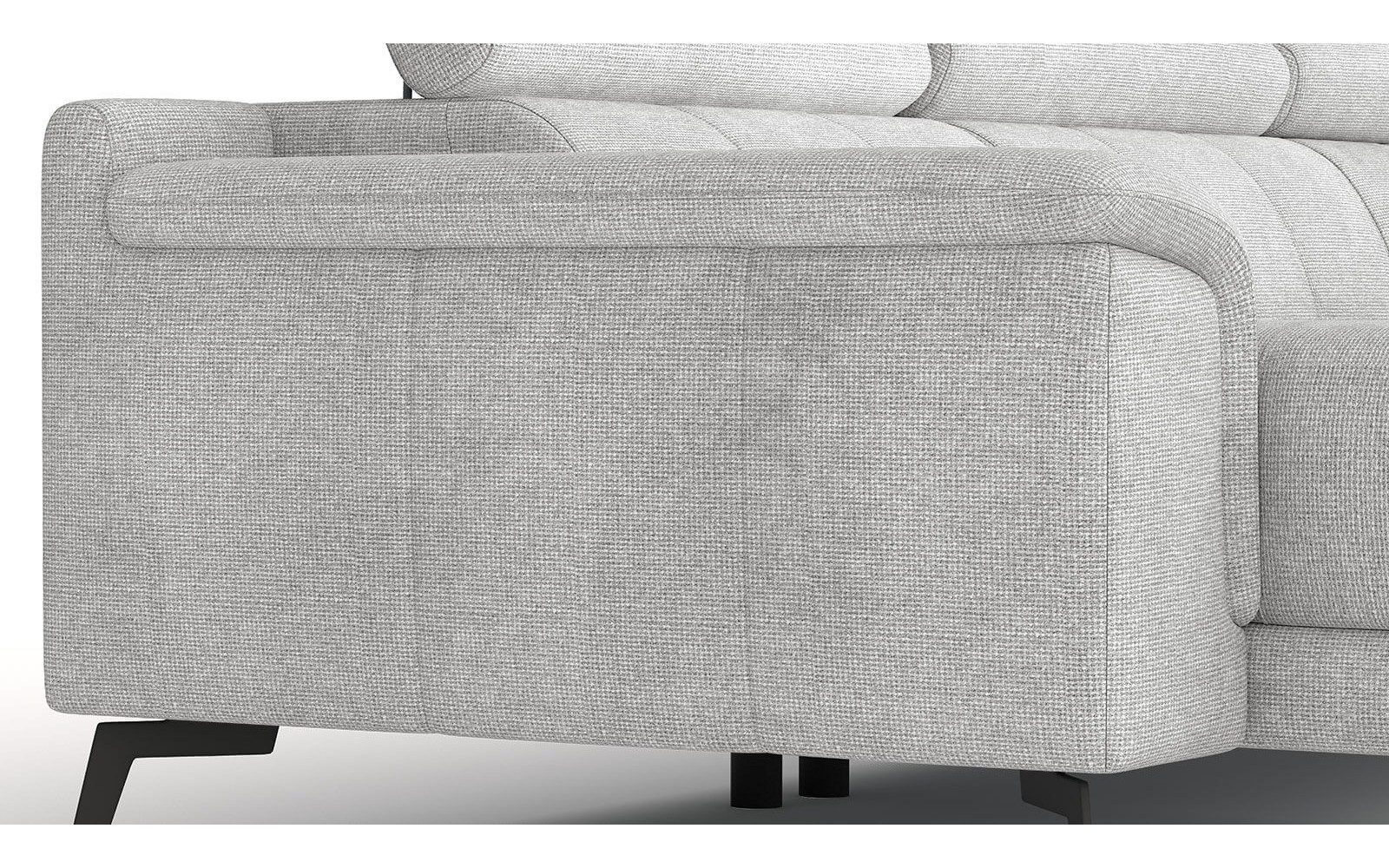 FIERO Ecksofa in Hellgrau (Arano 15) – Dezente Eleganz in Hellgrau.