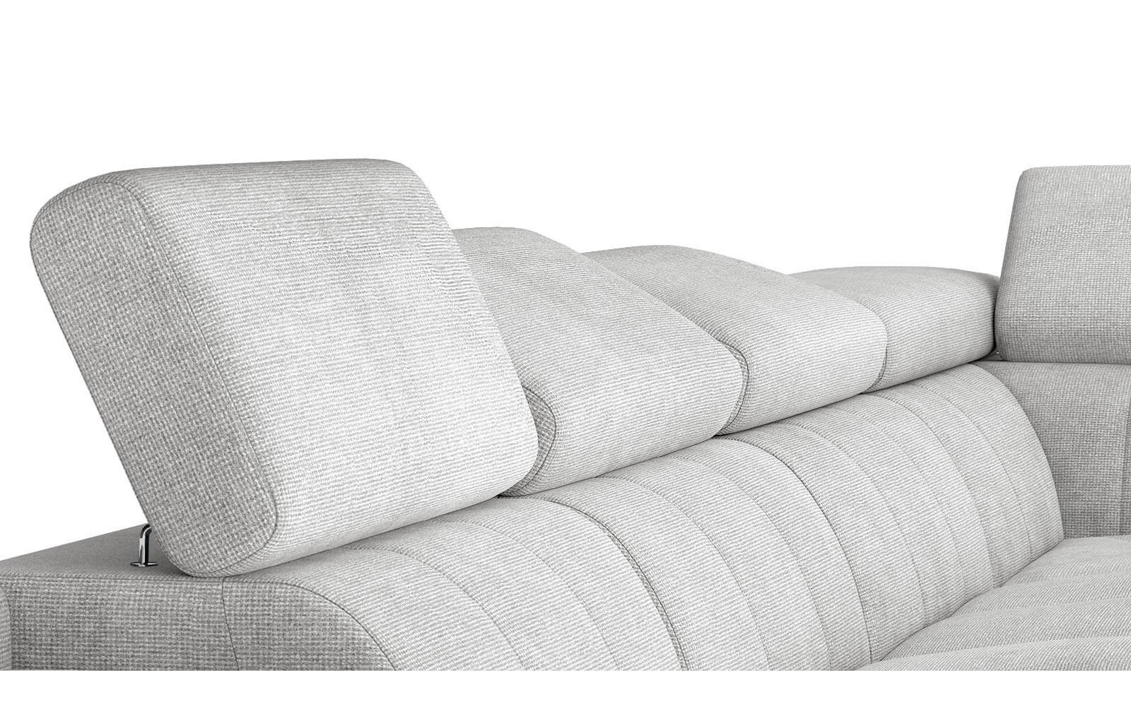 FIERO Ecksofa in Hellgrau (Arano 15) – Dezente Eleganz in Hellgrau.