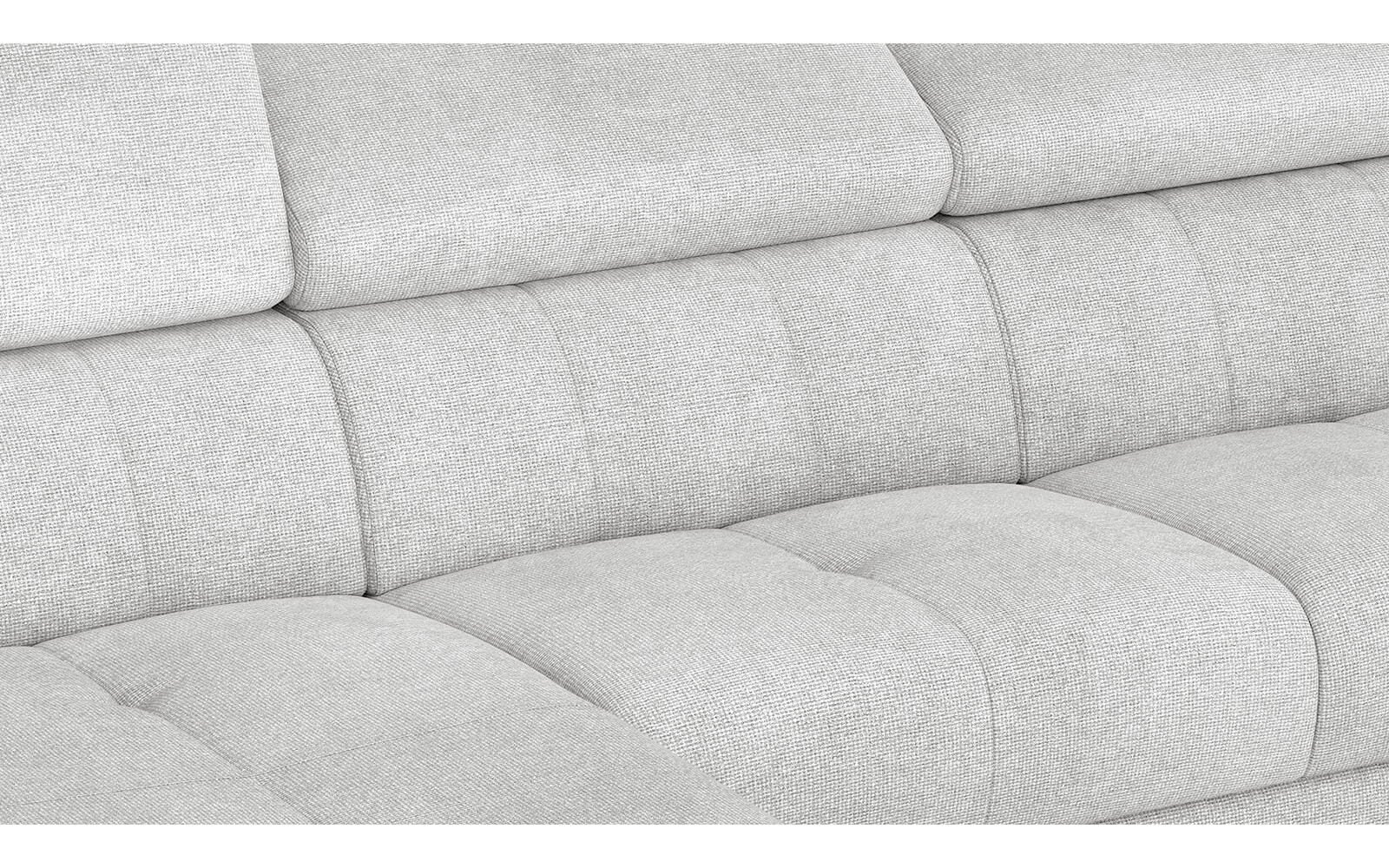 FIERO Ecksofa in Hellgrau (Arano 15) – Dezente Eleganz in Hellgrau.