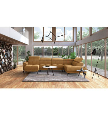 FIERO Ecksofa in Orange (Arano 07) – Lebendiges Orange für moderne Räume.