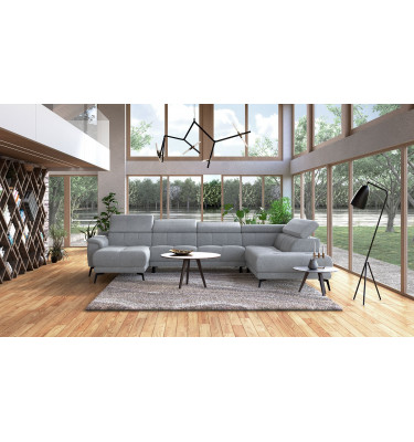 FIERO Ecksofa in Silbergrau (Arano 09) – Zeitloses Silbergrau für edlen Stil.