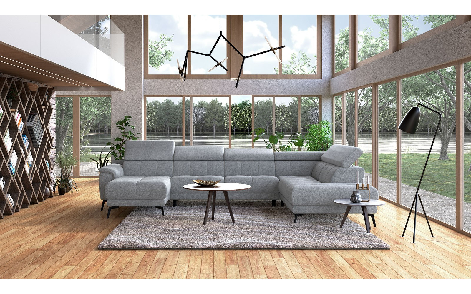 FIERO Ecksofa in Silbergrau (Arano 09) – Zeitloses Silbergrau für edlen Stil.