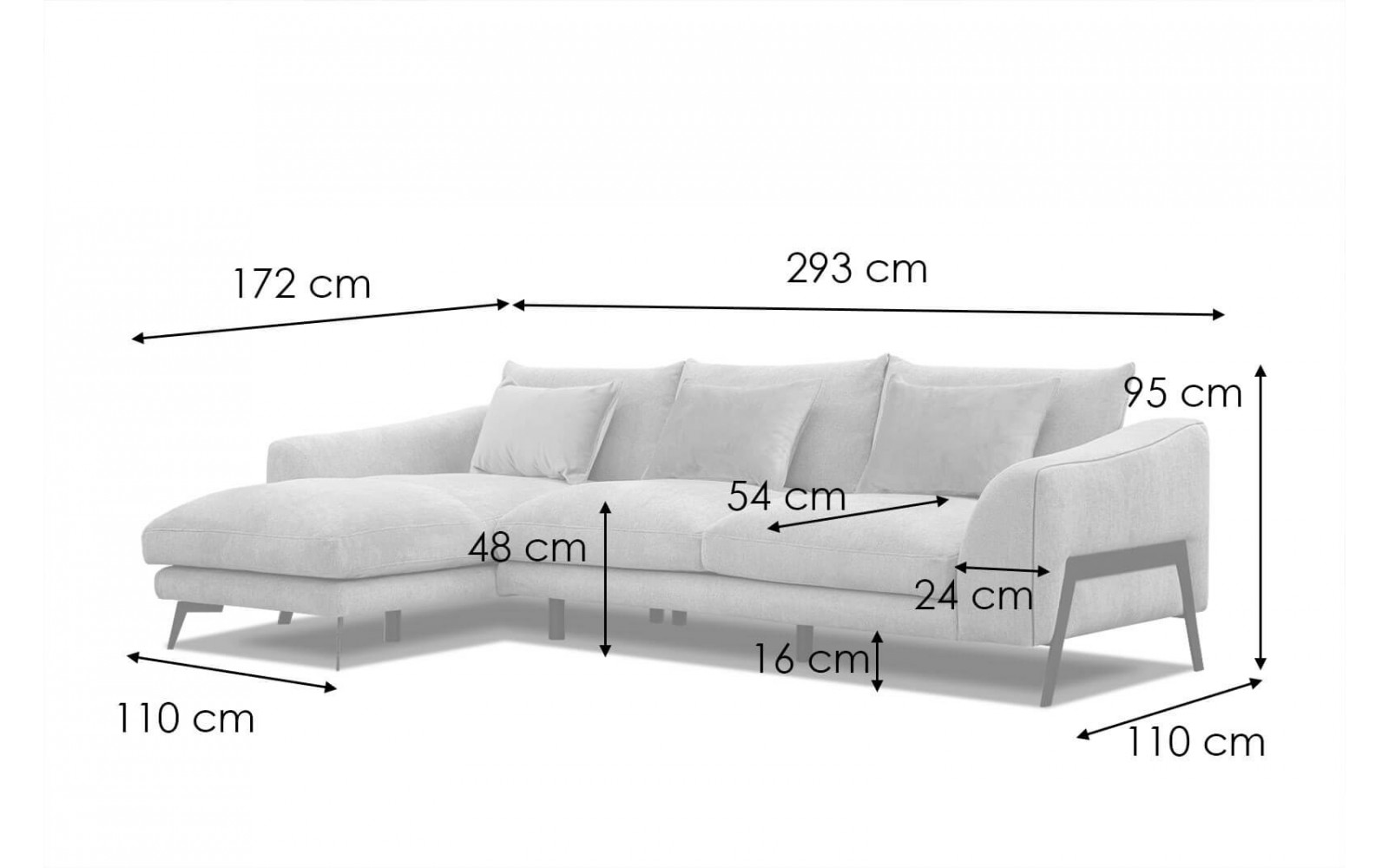 Ecksofa 4-Sitzer links Winter | Komfortables Ecksofa kaufen | Wozimo