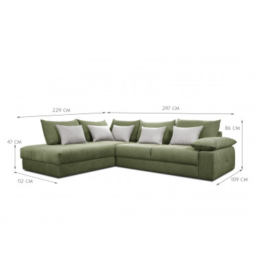 Ecksofa links 5-Sitzer QUAZI