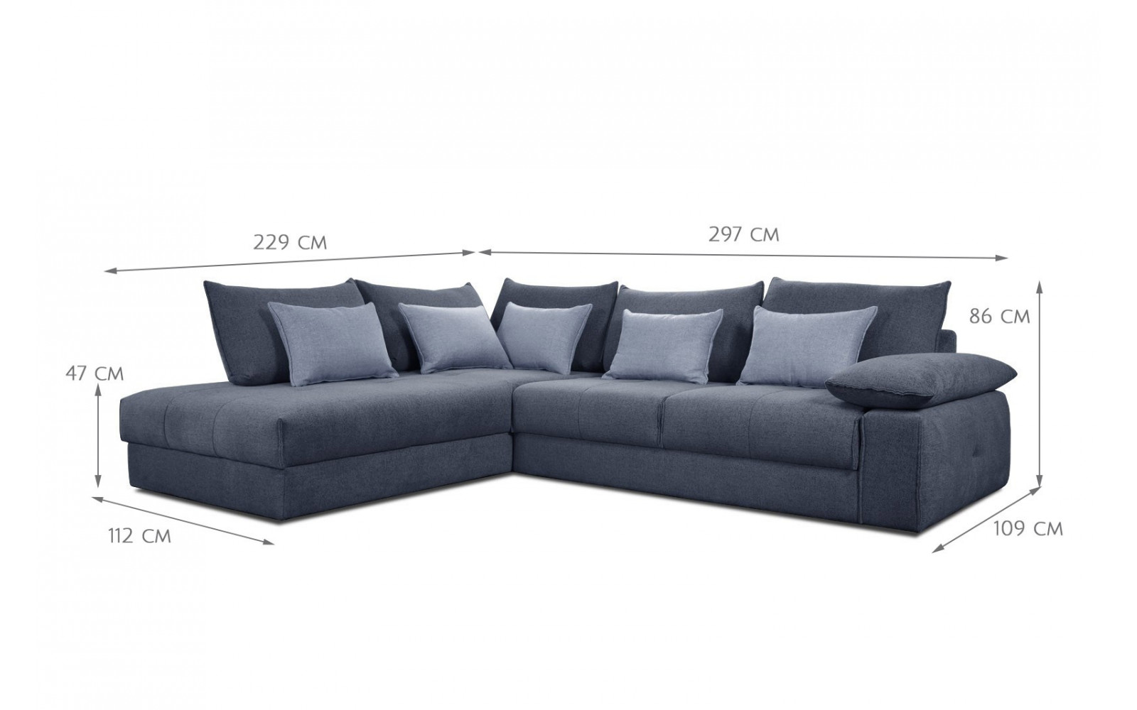 Ecksofa links 5-Sitzer QUAZI