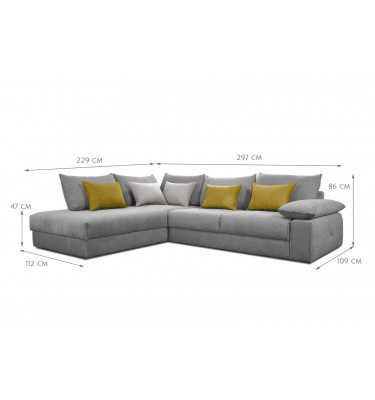 Ecksofa links 5-Sitzer QUAZI