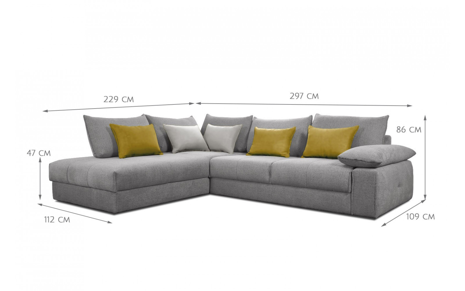Ecksofa links 5-Sitzer QUAZI