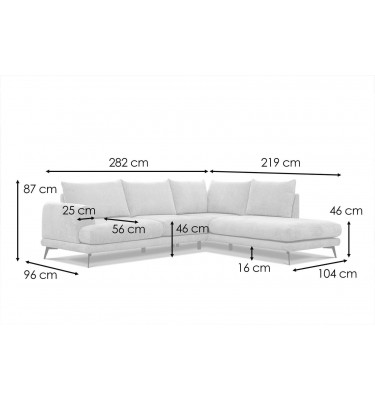 Ecksofa 5-Sitzer rechts Adria kaufen | Modernes Designersofa | Wozimo