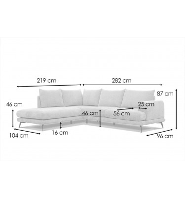 Ecksofa 5-Sitzer links Adria kaufen | Modernes Designersofa | Wozimo