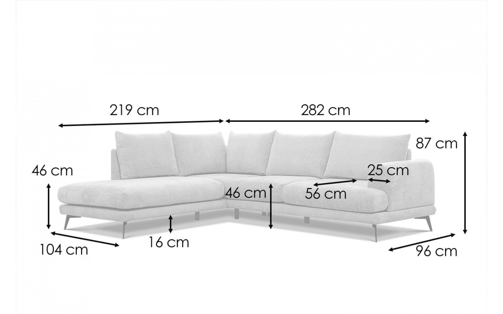 Ecksofa 5-Sitzer links Adria kaufen | Modernes Designersofa | Wozimo