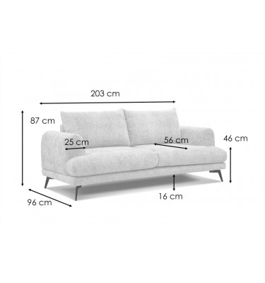 Sofa 3-Sitzer Adria | Bequemes Designersofa kaufen | Wozimo
