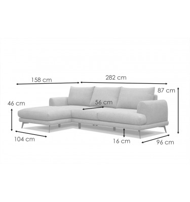 Ecksofa links 4-Sitzer ADRIA