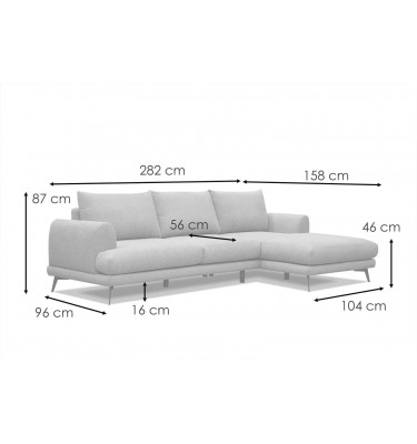 Ecksofa rechts 4-Sitzer ADRIA