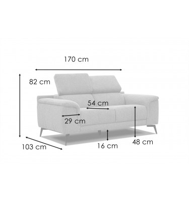 Sofa 2-Sitzer Fiero | Mit verstellbaren Kopfstützen kaufen | Wozimo