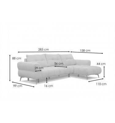 Ecksofa rechts 4-Sitzer SALVINI