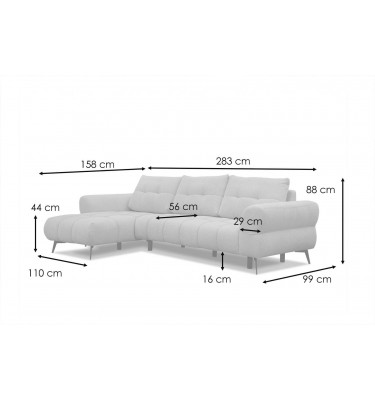 Ecksofa links 4-Sitzer SALVINI