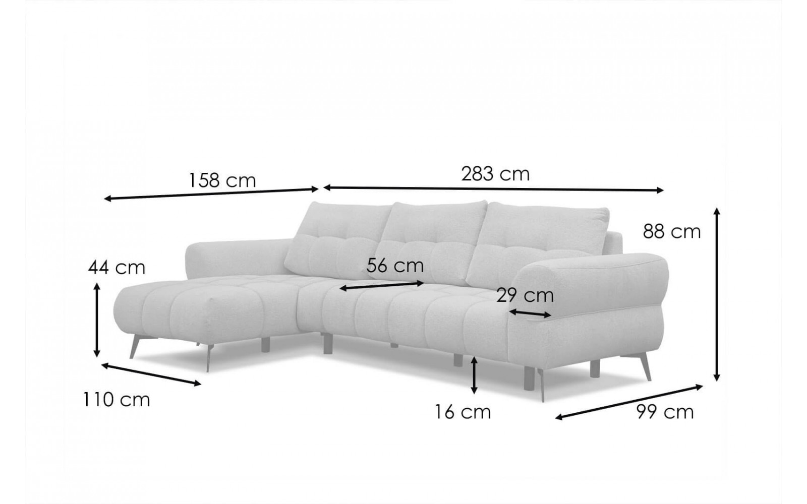 Ecksofa links 4-Sitzer SALVINI