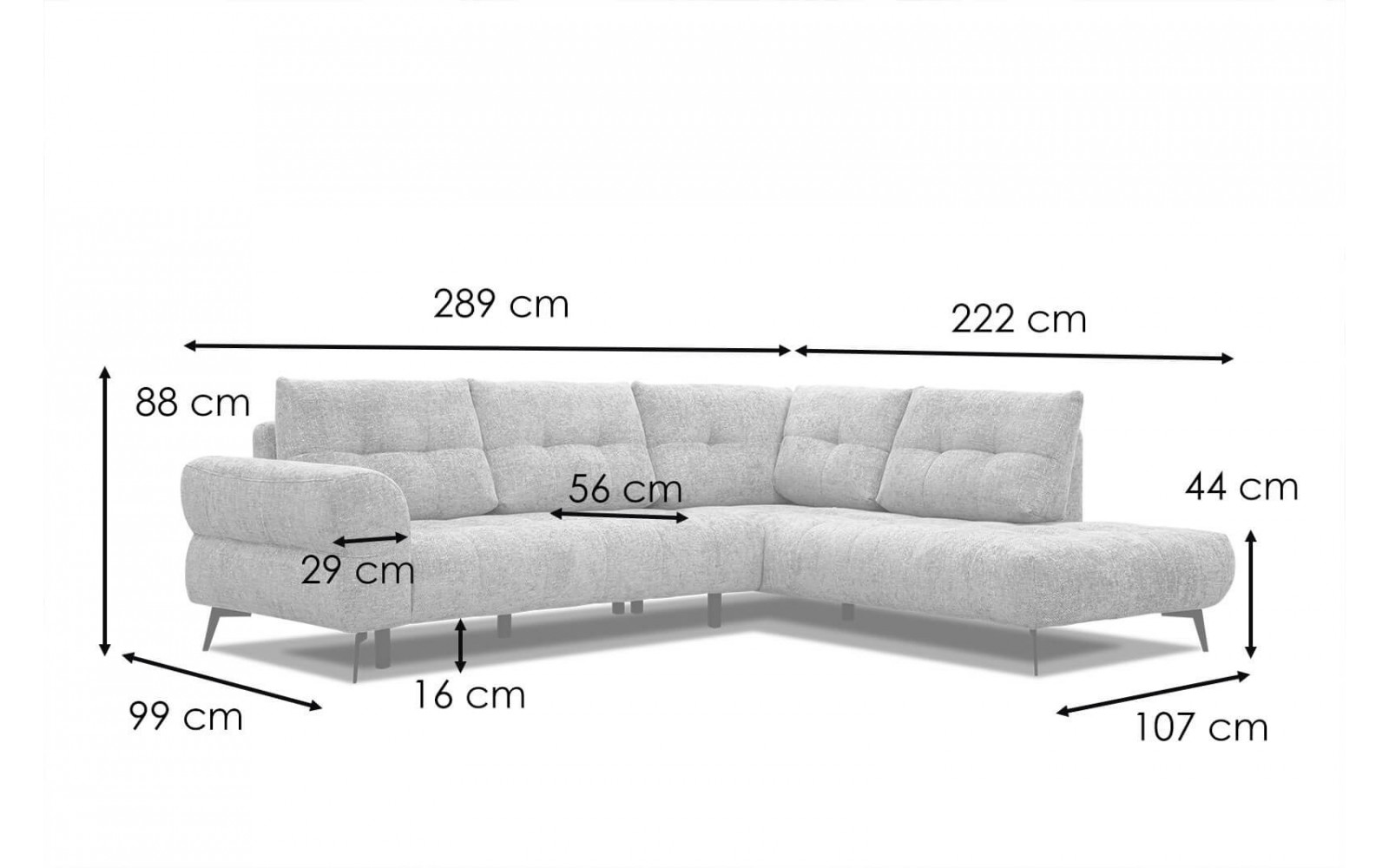 Ecksofa 5-Sitzer rechts Salvini kaufen | Modernes Designersofa | Wozimo