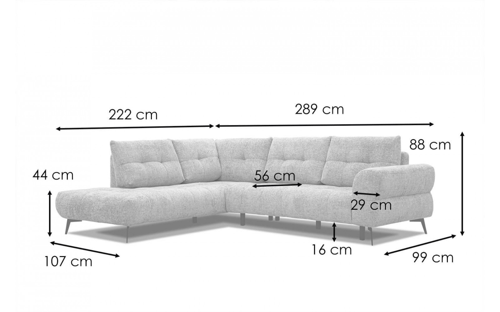 Ecksofa 5-Sitzer links Salvini kaufen | Großes Designersofa | Wozimo