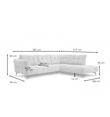Ecksofa 5-Sitzer rechts Kalmer | Modernes Designsofa kaufen | Wozimo