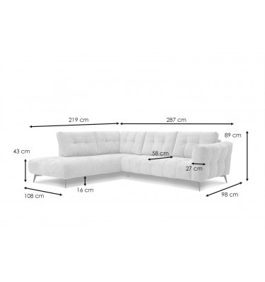 Ecksofa 5-Sitzer links Kalmer kaufen | Modernes Designersofa | Wozimo