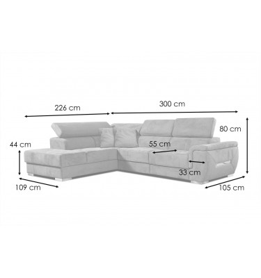 Ecksofa 5-Sitzer links Kelte | Mit verstellbaren Kopfstützen | Wozimo