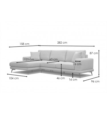 Ecksofa links 4-Sitzer MEDIOLANE