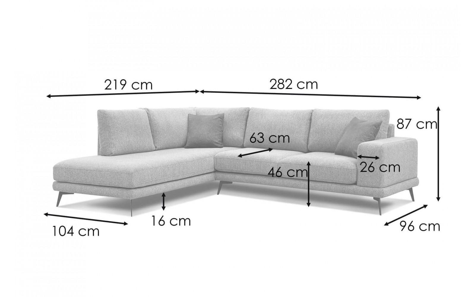 Ecksofa 5-Sitzer links Mediolane kaufen | Modernes Designersofa | Wozimo