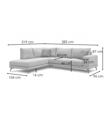 Ecksofa 5-Sitzer links Mediolane kaufen | Modernes Designersofa | Wozimo