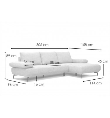 Ecksofa rechts 4-Sitzer MELLO