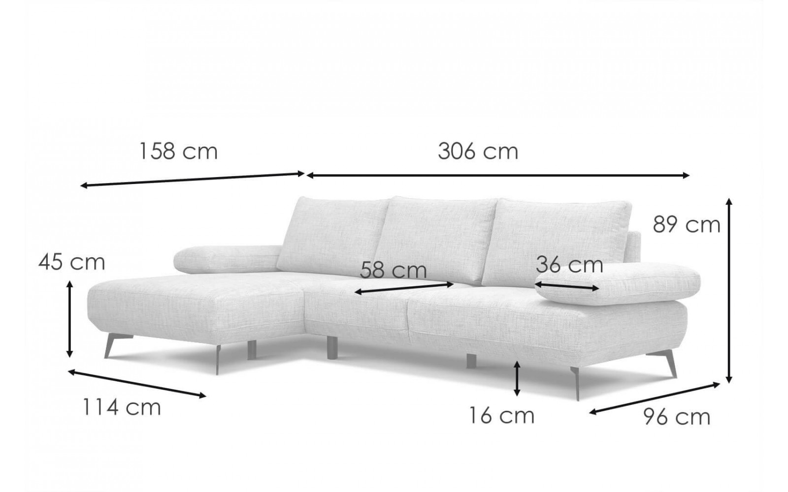 Ecksofa 4-Sitzer links Mello kaufen | Modernes Designersofa | Wozimo