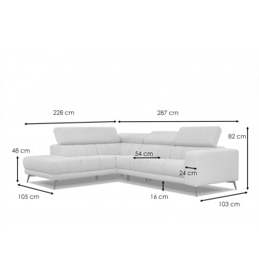 Ecksofa 5-Sitzer links Morello | Mit verstellbaren Kopfstützen | Wozimo