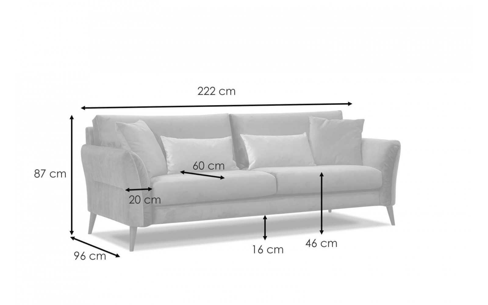 XXL 3-Sitzer Sofa Figari kaufen | Großes Designersofa bei Wozimo