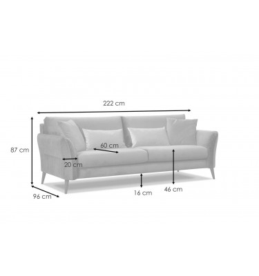 XXL 3-Sitzer Sofa Figari kaufen | Großes Designersofa bei Wozimo