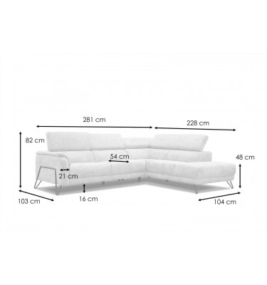 Ecksofa 5-Sitzer links Roden | Mit verstellbaren Kopfstützen | Wozimo