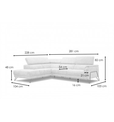 Ecksofa 5-Sitzer rechts Roden | Mit verstellbaren Kopfstützen | Wozimo