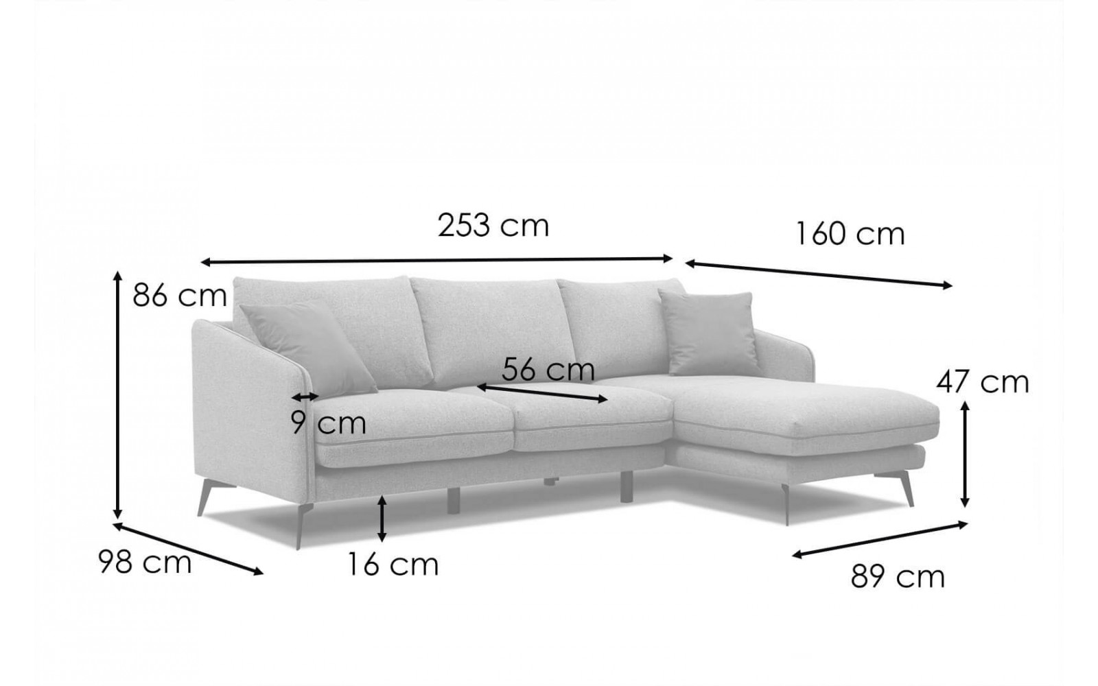 Ecksofa 4-Sitzer rechts Sogel | Modernes Ecksofa kaufen | Wozimo