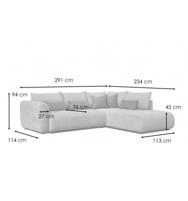 Ecksofa 5-Sitzer rechts Soreno | Mit Schlaffunktion kaufen | Wozimo