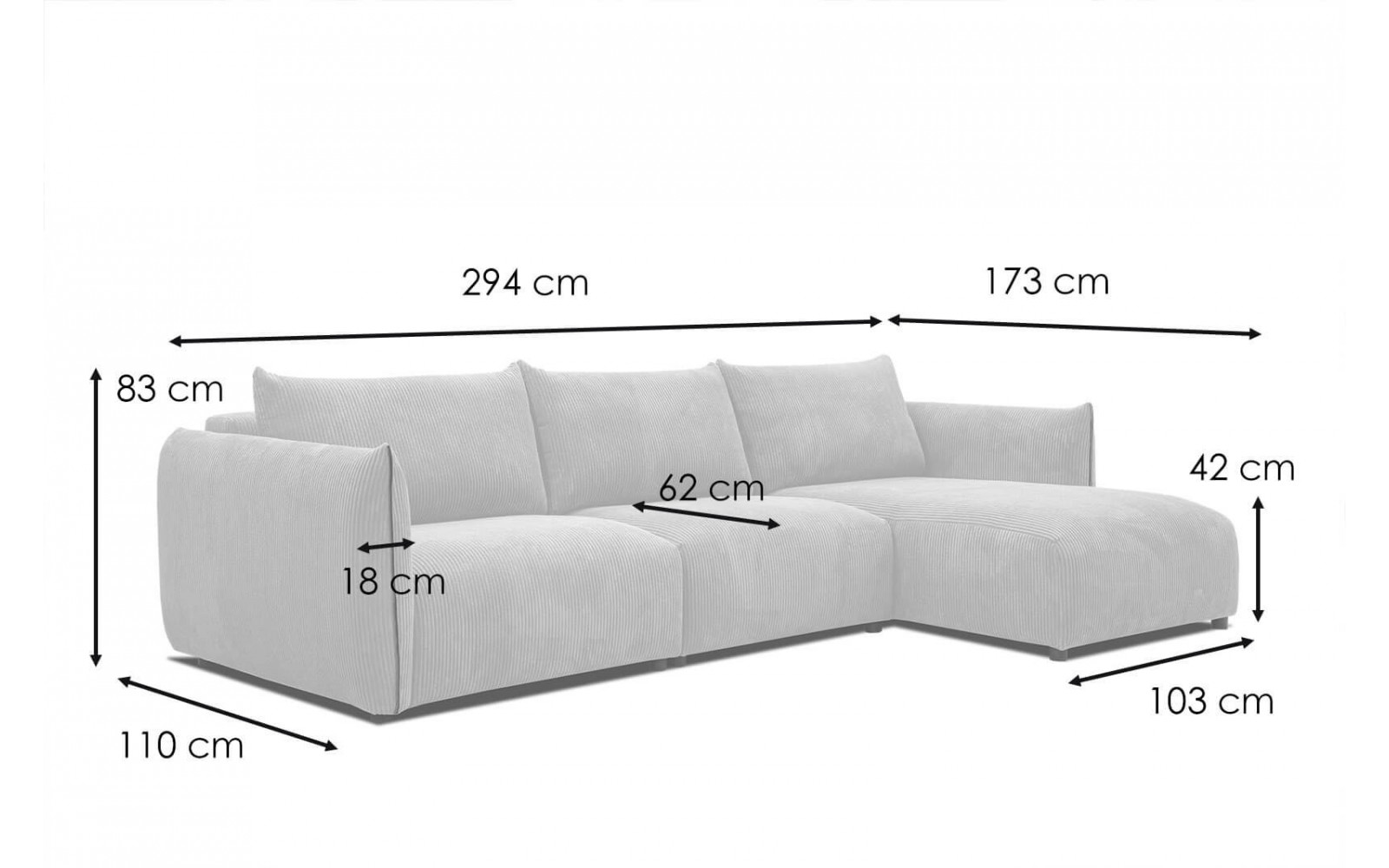 Ecksofa 4-Sitzer rechts Tauer kaufen | Modernes Ecksofa | Wozimo