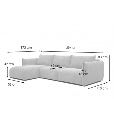 Ecksofa 4-Sitzer links Tauer kaufen | Modernes Ecksofa | Wozimo