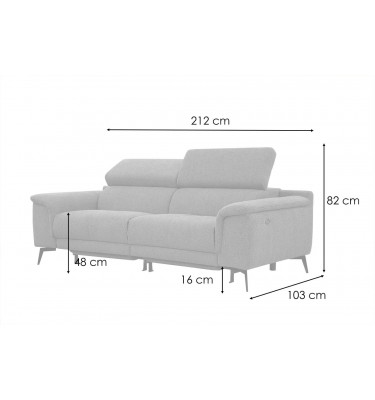 3-Sitzer Relaxsofa mit zwei Relaxfunktionen FIERO FARBE Mintgrün (Arano 14)