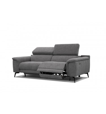 3-Sitzer Relaxsofa mit zwei Relaxfunktionen FIERO FARBE Dunkelgrau (Arano 17)