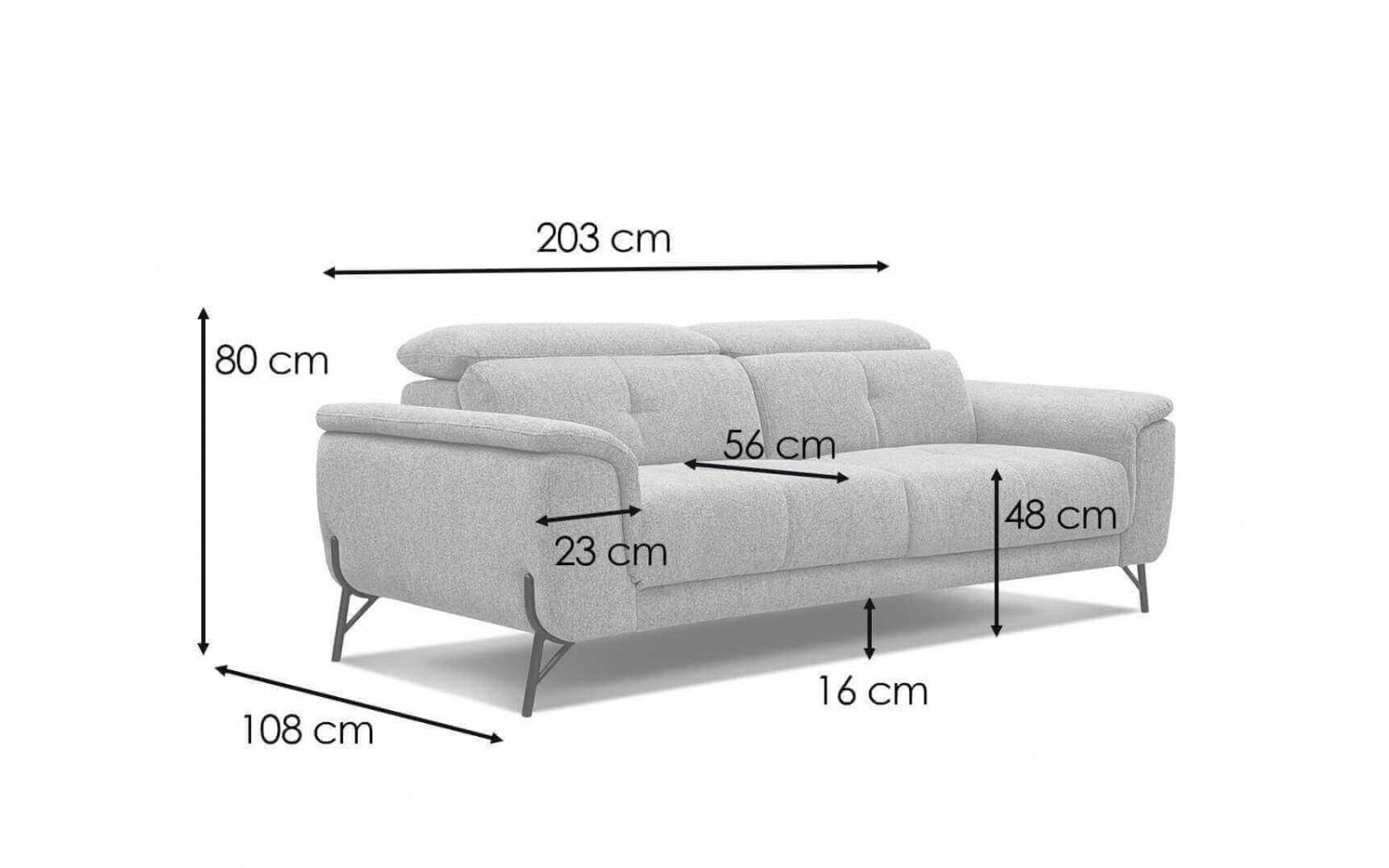 3-Sitzer Sofa mit Relaxfunktion rechts | Modell Avena kaufen | Wozimo